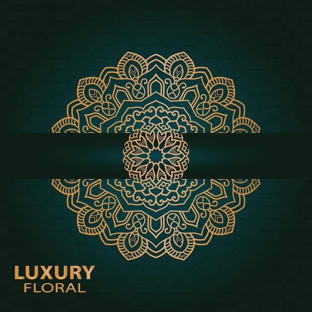 textura de patrón floral de lujo dorado y concepto de mandala tradicional