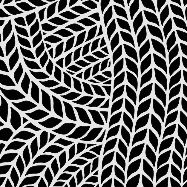 Textura de patrón de silueta blanca negra de cepillo de punto.Tejer, hilos de cuerda trenzada líneas de hilo