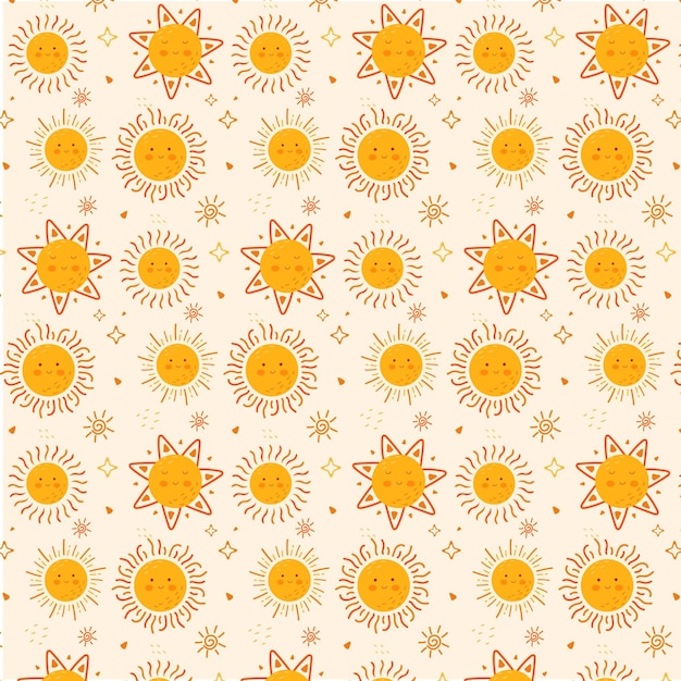 Textura de patrón de sol de diseño plano