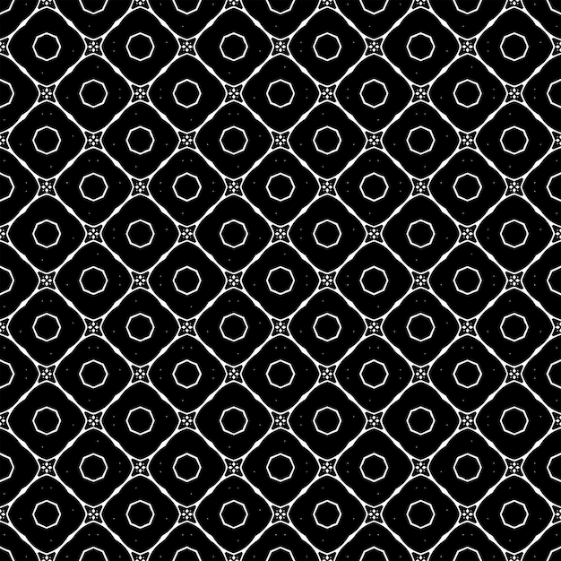 Textura de patrón de superficie en blanco y negro Diseño gráfico ornamental Bw Adornos de mosaico Plantilla de patrón