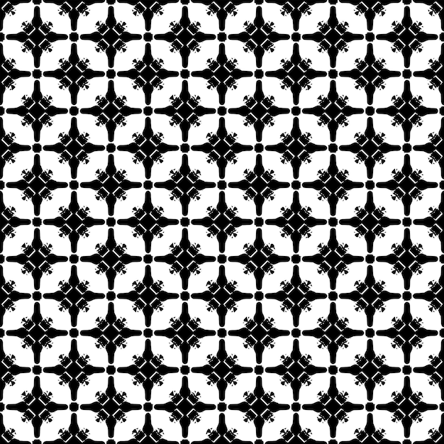 Vector textura de patrón de superficie en blanco y negro diseño gráfico ornamental bw adornos de mosaico plantilla de patrón