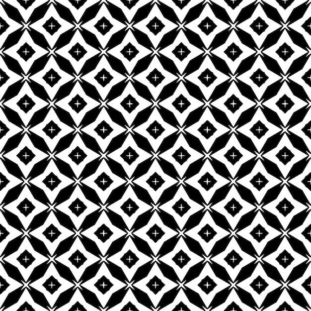 Textura de patrón transparente en blanco y negro Diseño gráfico ornamental en escala de grises Adornos de mosaico Plantilla de patrón Ilustración vectorial EPS10