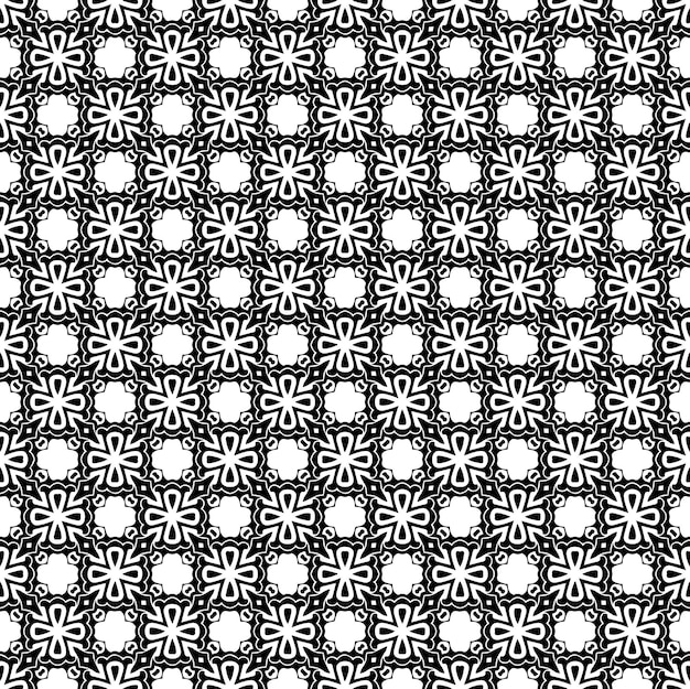 Textura de patrón transparente en blanco y negro Diseño gráfico ornamental en escala de grises Adornos de mosaico Plantilla de patrón Ilustración vectorial EPS10