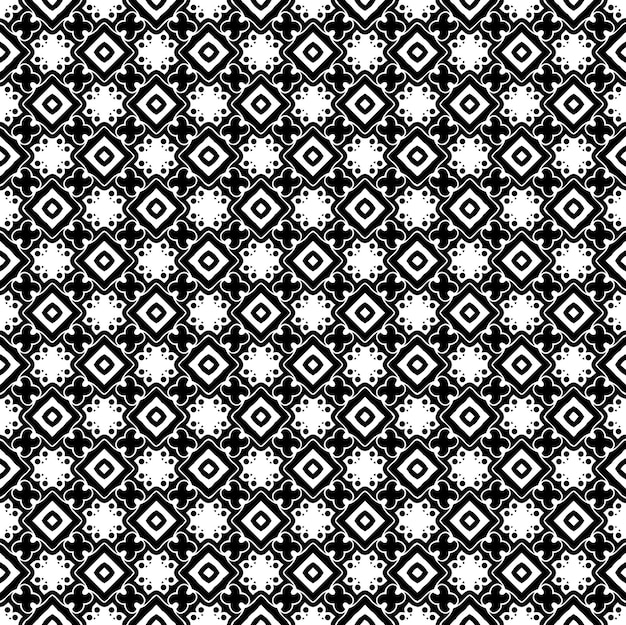 Textura de patrón transparente en blanco y negro Diseño gráfico ornamental en escala de grises Adornos de mosaico Plantilla de patrón Ilustración vectorial EPS10