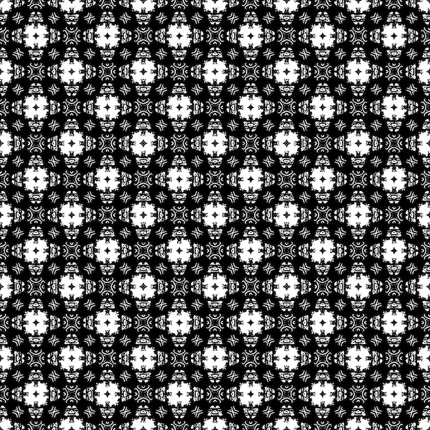 Textura de patrón transparente en blanco y negro Diseño gráfico ornamental en escala de grises Adornos de mosaico Plantilla de patrón Ilustración vectorial EPS10