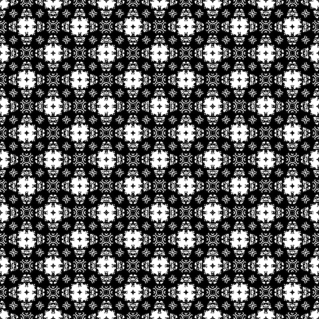 Textura de patrón transparente en blanco y negro Diseño gráfico ornamental en escala de grises Adornos de mosaico Plantilla de patrón Ilustración vectorial EPS10