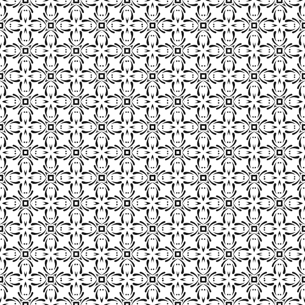 Textura de patrón transparente en blanco y negro Diseño gráfico ornamental en escala de grises Adornos de mosaico Plantilla de patrón Ilustración vectorial EPS10