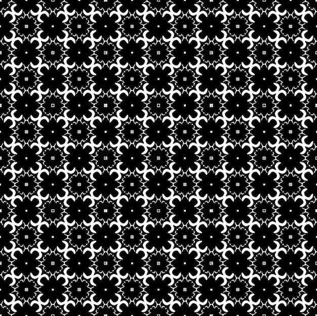 Textura de patrón transparente en blanco y negro Diseño gráfico ornamental en escala de grises Adornos de mosaico Plantilla de patrón