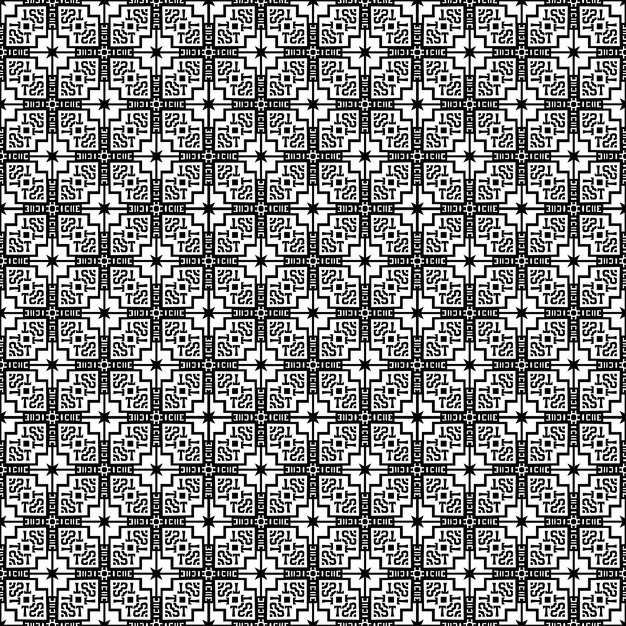 Textura de patrón transparente en blanco y negro Diseño gráfico ornamental en escala de grises