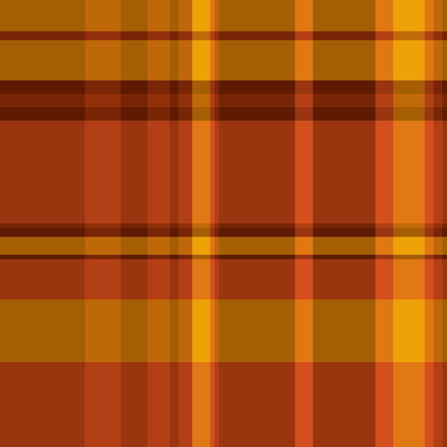 Textura de patrón vectorial británico fondo popular a cuadros sin costuras hermosa tela chequear tartan textil en naranja y colores brillantes
