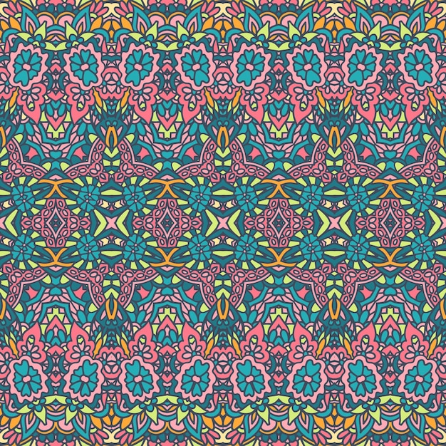 Textura de patrones sin fisuras adornos arabescos flores doodle Fondo vintage Diseño textil de color natural
