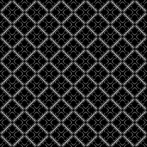 Textura de patrones sin fisuras en blanco y negro Diseño gráfico ornamental en escala de grises Adornos de mosaico Plantilla de patrón Ilustración vectorial EPS10