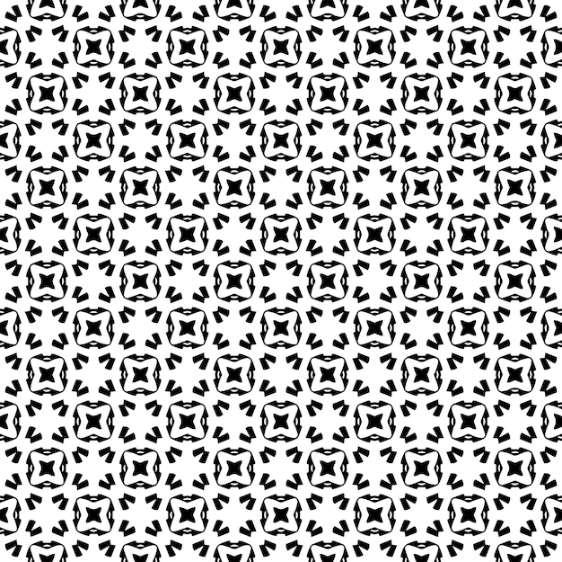 Textura de patrones sin fisuras en blanco y negro Diseño gráfico ornamental en escala de grises Adornos de mosaico Plantilla de patrón Ilustración vectorial EPS10