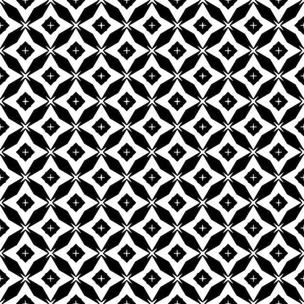 Textura de patrones sin fisuras en blanco y negro Diseño gráfico ornamental en escala de grises Adornos de mosaico Plantilla de patrón Ilustración vectorial EPS10