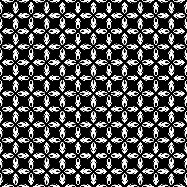 Textura de patrones sin fisuras en blanco y negro Diseño gráfico ornamental en escala de grises Adornos de mosaico Plantilla de patrón Ilustración vectorial EPS10