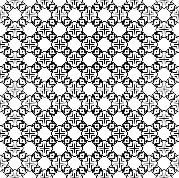 Textura de patrones sin fisuras en blanco y negro Diseño gráfico ornamental en escala de grises Adornos de mosaico Plantilla de patrón Ilustración vectorial EPS10