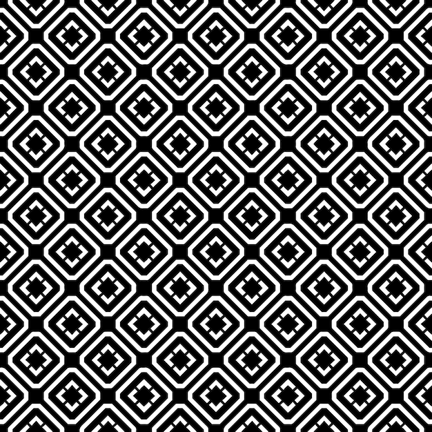 Textura de patrones sin fisuras en blanco y negro Diseño gráfico ornamental en escala de grises Adornos de mosaico Plantilla de patrón Ilustración vectorial EPS10