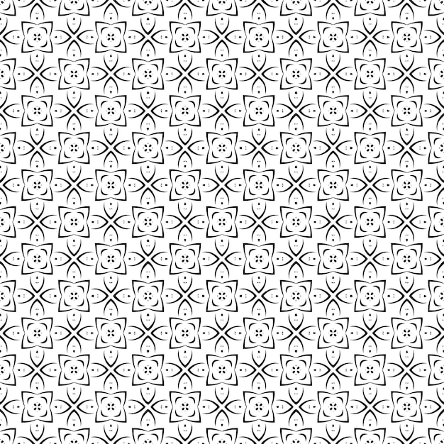 Textura de patrones sin fisuras en blanco y negro Diseño gráfico ornamental en escala de grises Adornos de mosaico Plantilla de patrón Ilustración vectorial EPS10