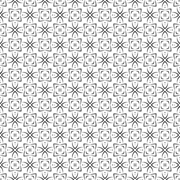 Textura de patrones sin fisuras en blanco y negro Diseño gráfico ornamental en escala de grises Adornos de mosaico Plantilla de patrón Ilustración vectorial EPS10