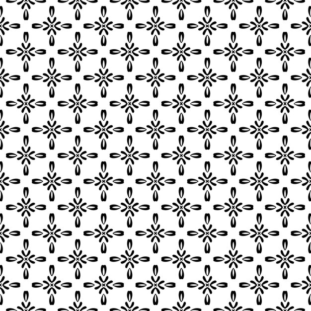 Textura de patrones sin fisuras en blanco y negro Diseño gráfico ornamental en escala de grises Adornos de mosaico Plantilla de patrón Ilustración vectorial EPS10