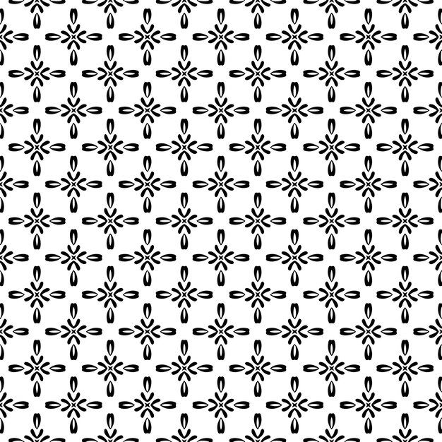 Textura de patrones sin fisuras en blanco y negro Diseño gráfico ornamental en escala de grises Adornos de mosaico Plantilla de patrón Ilustración vectorial EPS10