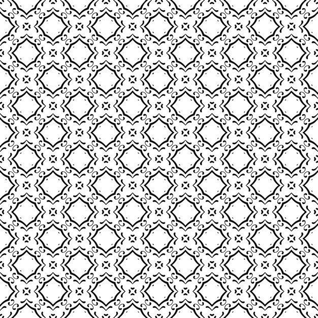 Textura de patrones sin fisuras en blanco y negro Diseño gráfico ornamental en escala de grises Adornos de mosaico Plantilla de patrón Ilustración vectorial EPS10