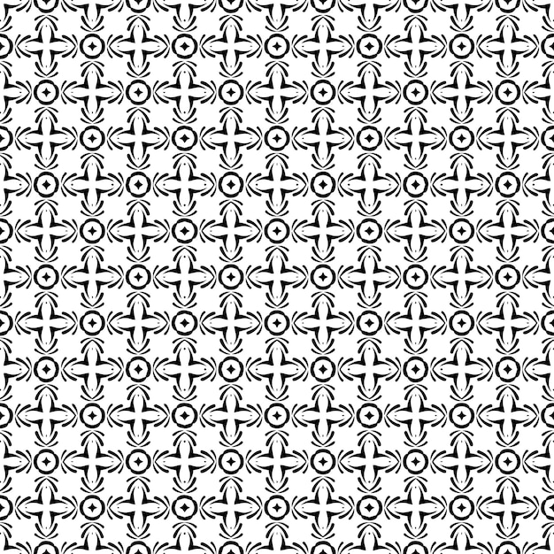 Textura de patrones sin fisuras en blanco y negro Diseño gráfico ornamental en escala de grises Adornos de mosaico Plantilla de patrón Ilustración vectorial EPS10