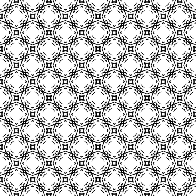 Textura de patrones sin fisuras en blanco y negro Diseño gráfico ornamental en escala de grises Adornos de mosaico Plantilla de patrón Ilustración vectorial EPS10