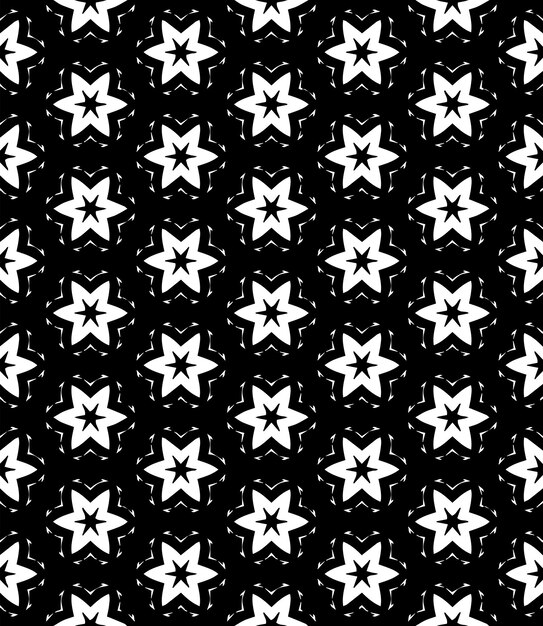 Textura de patrones sin fisuras en blanco y negro Diseño gráfico ornamental en escala de grises Adornos de mosaico Plantilla de patrón Ilustración vectorial EPS10