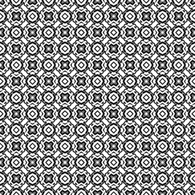 Textura de patrones sin fisuras en blanco y negro Diseño gráfico ornamental en escala de grises Adornos de mosaico Plantilla de patrón Ilustración vectorial EPS10