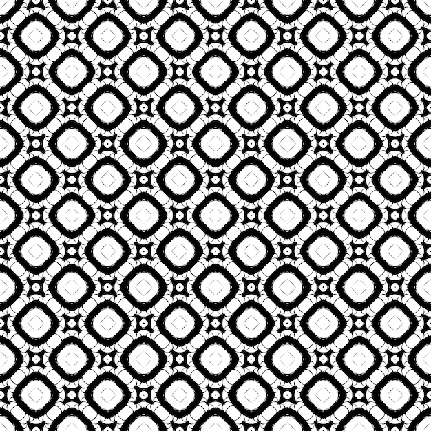 Textura de patrones sin fisuras en blanco y negro Diseño gráfico ornamental en escala de grises Adornos de mosaico Plantilla de patrón Ilustración vectorial EPS10