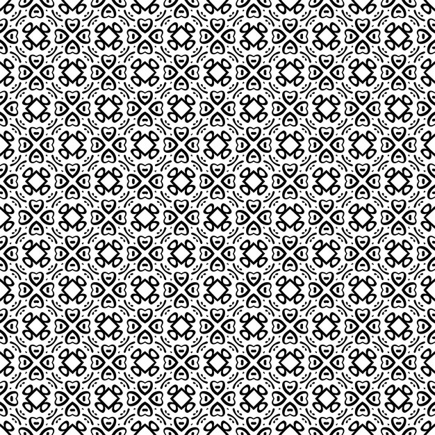 Textura de patrones sin fisuras en blanco y negro Diseño gráfico ornamental en escala de grises Adornos de mosaico Plantilla de patrón Ilustración vectorial EPS10