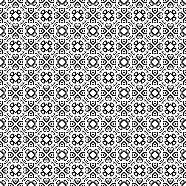 Textura de patrones sin fisuras en blanco y negro diseño gráfico ornamental en escala de grises adornos de mosaico plantilla de patrón ilustración vectorial eps10