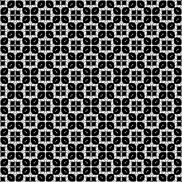 Textura de patrones sin fisuras en blanco y negro Diseño gráfico ornamental en escala de grises Adornos de mosaico Plantilla de patrón Ilustración vectorial EPS10