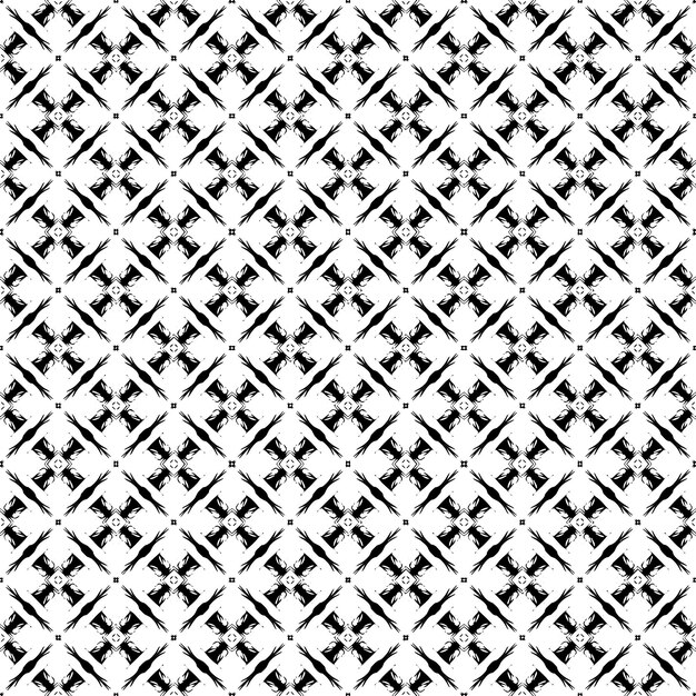 Textura de patrones sin fisuras en blanco y negro Diseño gráfico ornamental en escala de grises Adornos de mosaico Plantilla de patrón Ilustración vectorial EPS10