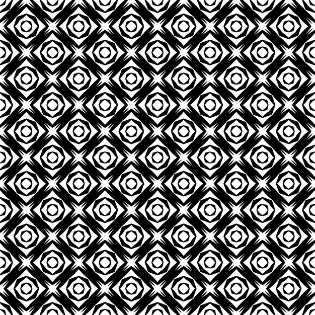 Textura de patrones sin fisuras en blanco y negro Diseño gráfico ornamental en escala de grises Adornos de mosaico Plantilla de patrón Ilustración vectorial EPS10