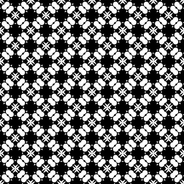 Textura de patrones sin fisuras en blanco y negro Diseño gráfico ornamental en escala de grises Adornos de mosaico Plantilla de patrón Ilustración vectorial EPS10