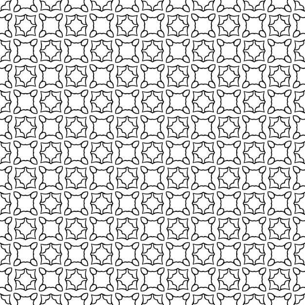 Textura de patrones sin fisuras en blanco y negro Diseño gráfico ornamental en escala de grises Adornos de mosaico Plantilla de patrón Ilustración vectorial EPS10
