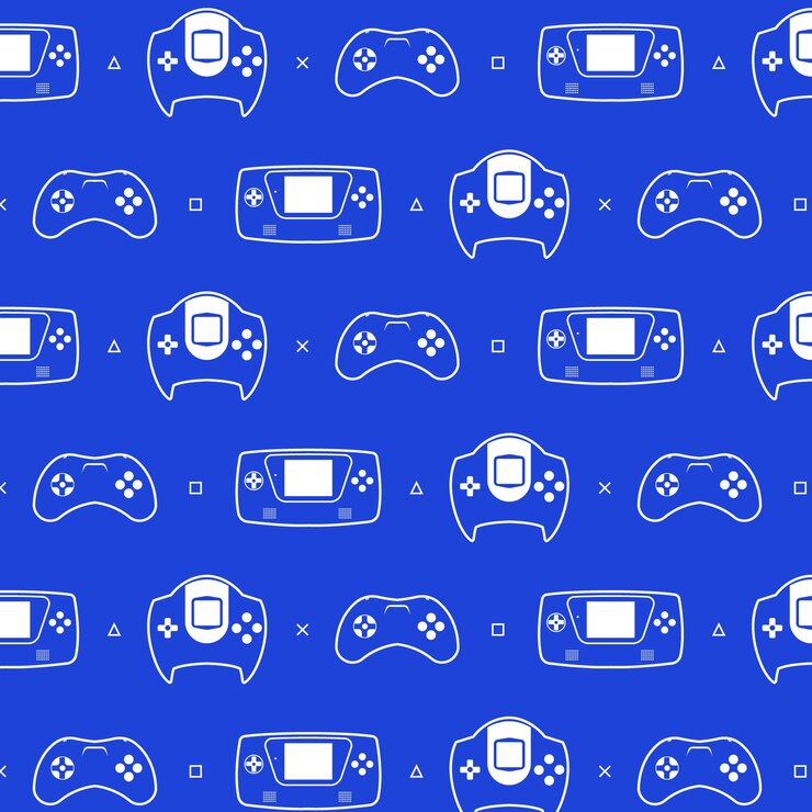 Textura de patrones sin fisuras de gamepad de lineart moderno