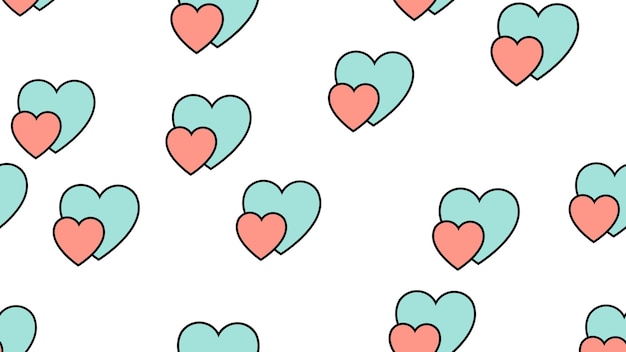 Textura de patrones sin fisuras de iconos planos de corazones artículos de amor para la fiesta del amor Día de San Valentín