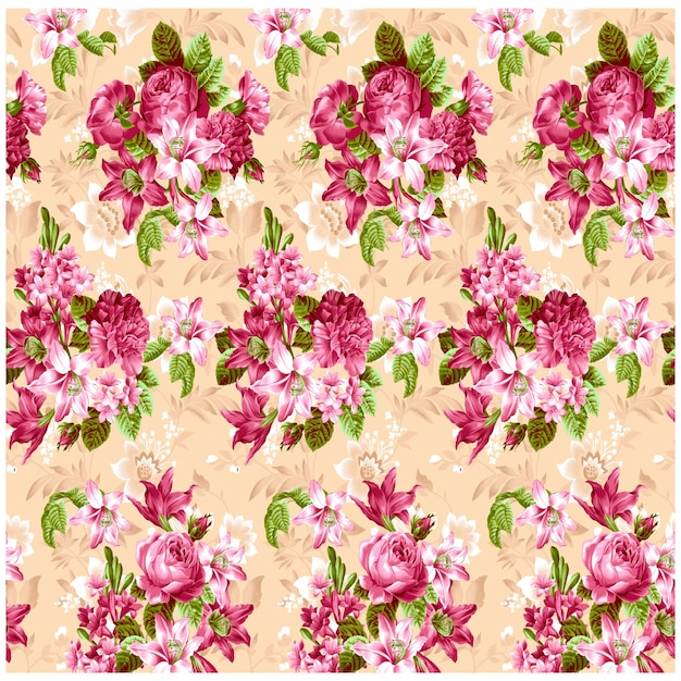 Textura de patrones de flores de diseño textil digital
