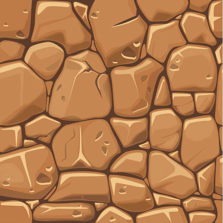 Vector textura de piedra en colores marrones sin fisuras de fondo.