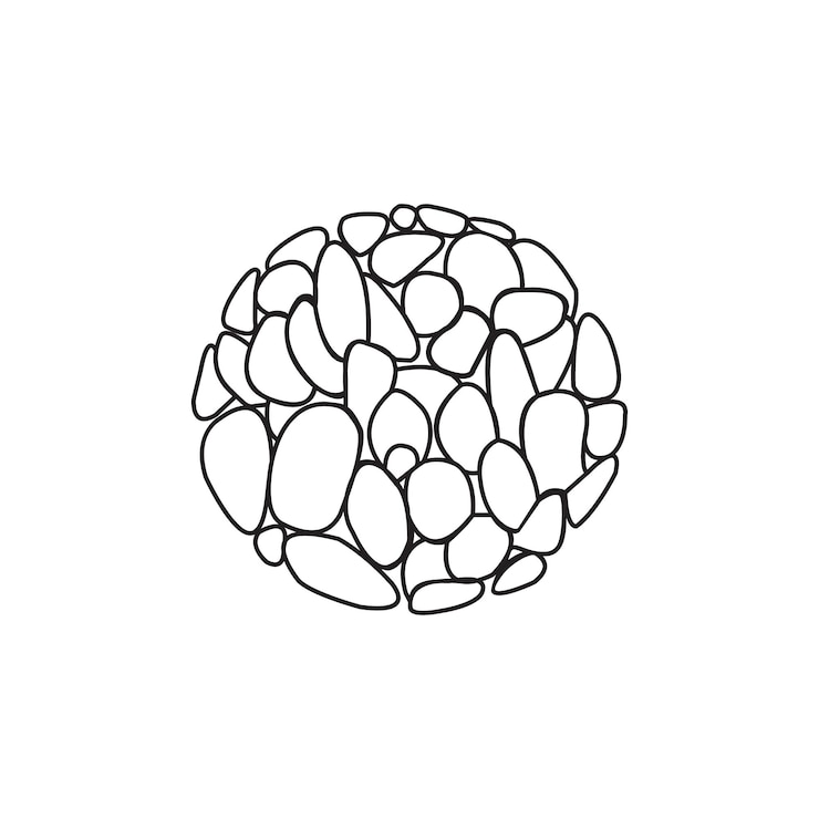 Vector textura de piedra pared de piedra de bloques en forma de círculo ilustración vectorial