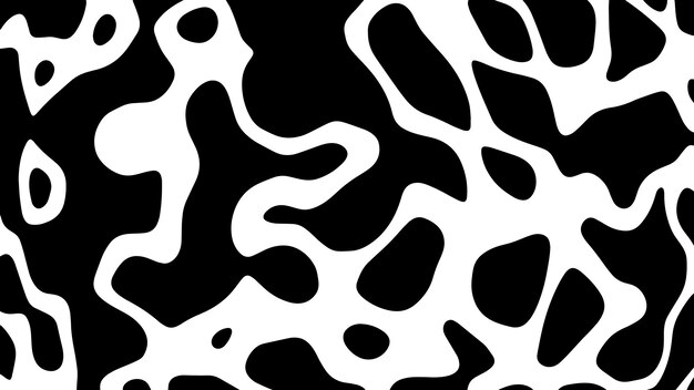 Vector textura de piel de animal de patrón de vaca blanco y negro