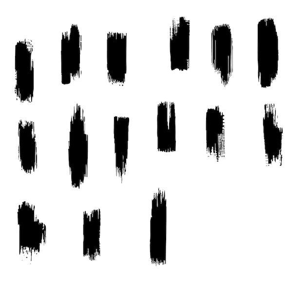 La textura de las pinceladas es una plantilla de pincelada grunge negra Colección de pinceles de tinta