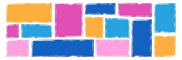 Textura de pintura de pincel rectángulo colección de marcos de citas arte de textura de colores caja de texto discurso vacío