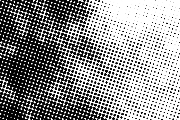 Textura punteada negra sobre fondo blanco Arte vectorial moderno Efecto de papel antiguo con textura cómica