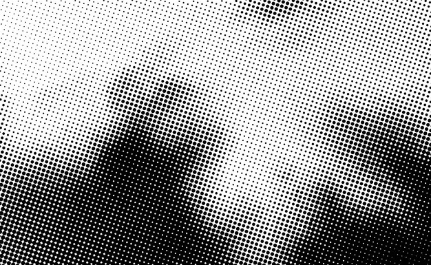 Textura punteada negra sobre fondo blanco Arte vectorial moderno Efecto de papel antiguo con textura cómica
