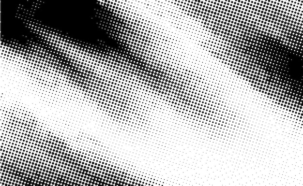 Textura punteada negra sobre fondo blanco Arte vectorial moderno Efecto de papel antiguo con textura cómica