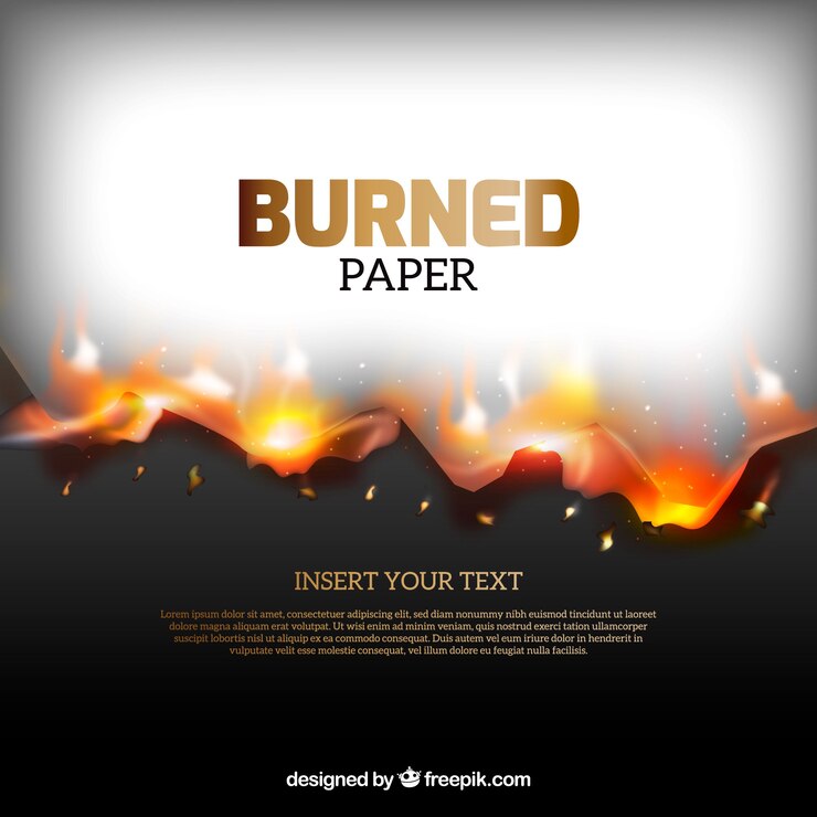 Vector textura realista de papel quemado